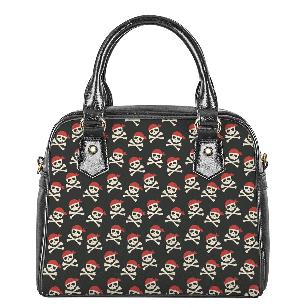 Pirate Skull Crossbones Pattern Print Shoulder Handbag