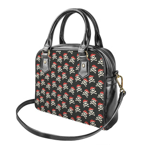 Pirate Skull Crossbones Pattern Print Shoulder Handbag