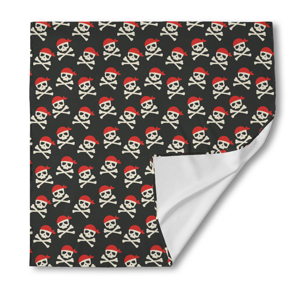 Pirate Skull Crossbones Pattern Print Silk Bandana