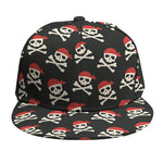 Pirate Skull Crossbones Pattern Print Snapback Cap