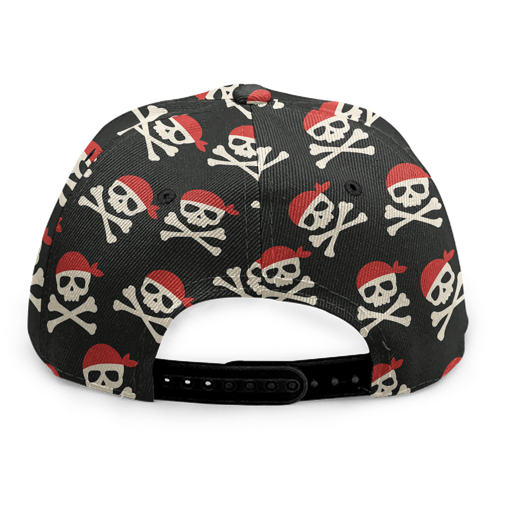 Pirate Skull Crossbones Pattern Print Snapback Cap