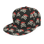 Pirate Skull Crossbones Pattern Print Snapback Cap