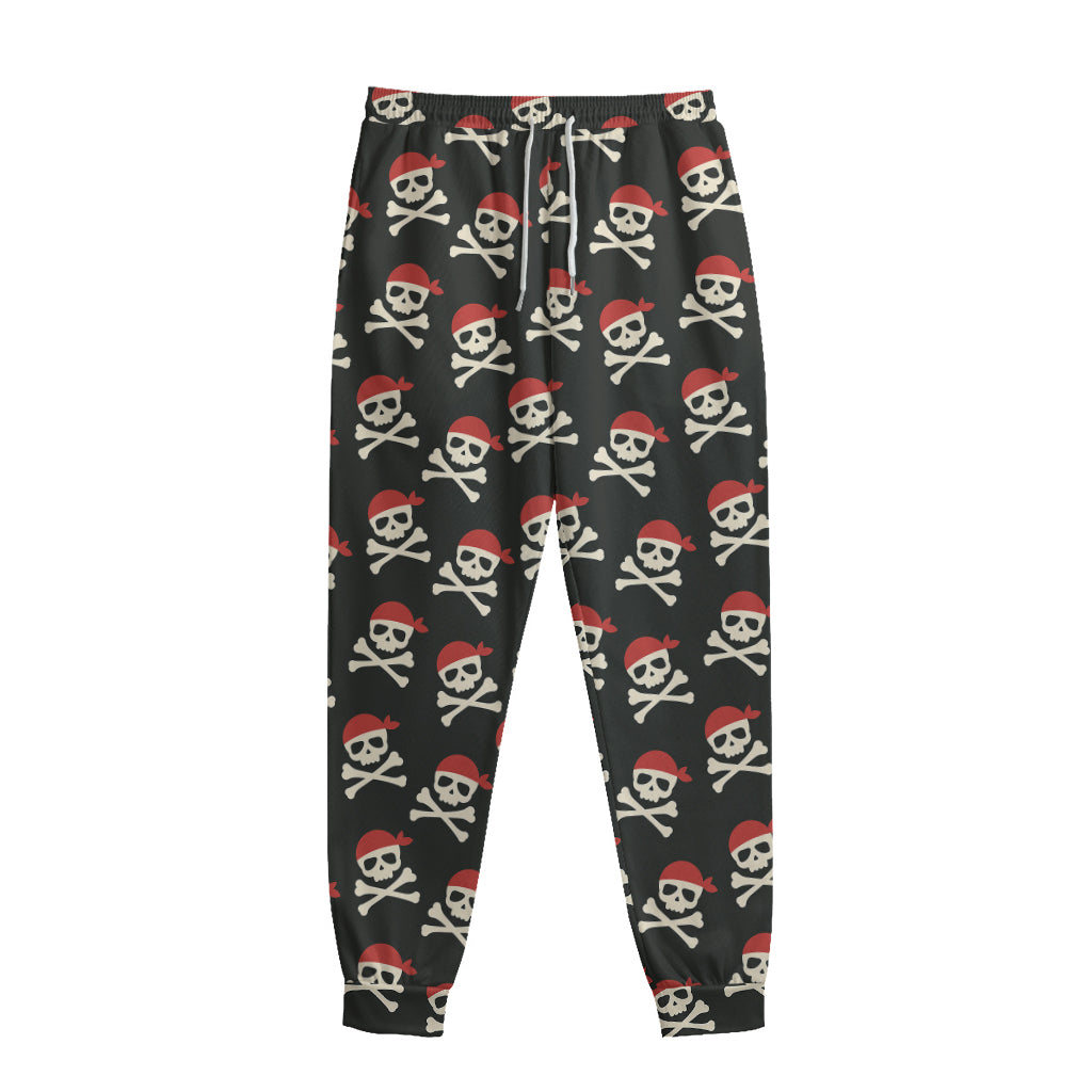 Pirate Skull Crossbones Pattern Print Sweatpants