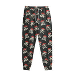 Pirate Skull Crossbones Pattern Print Sweatpants