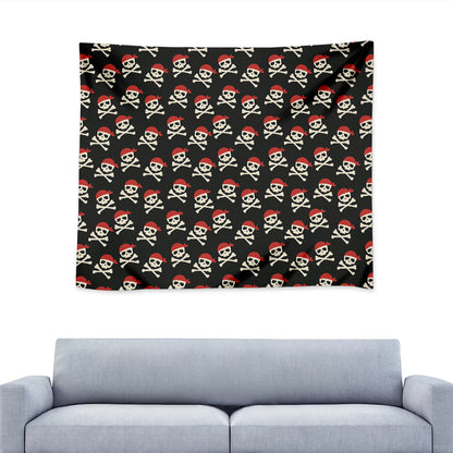Pirate Skull Crossbones Pattern Print Tapestry