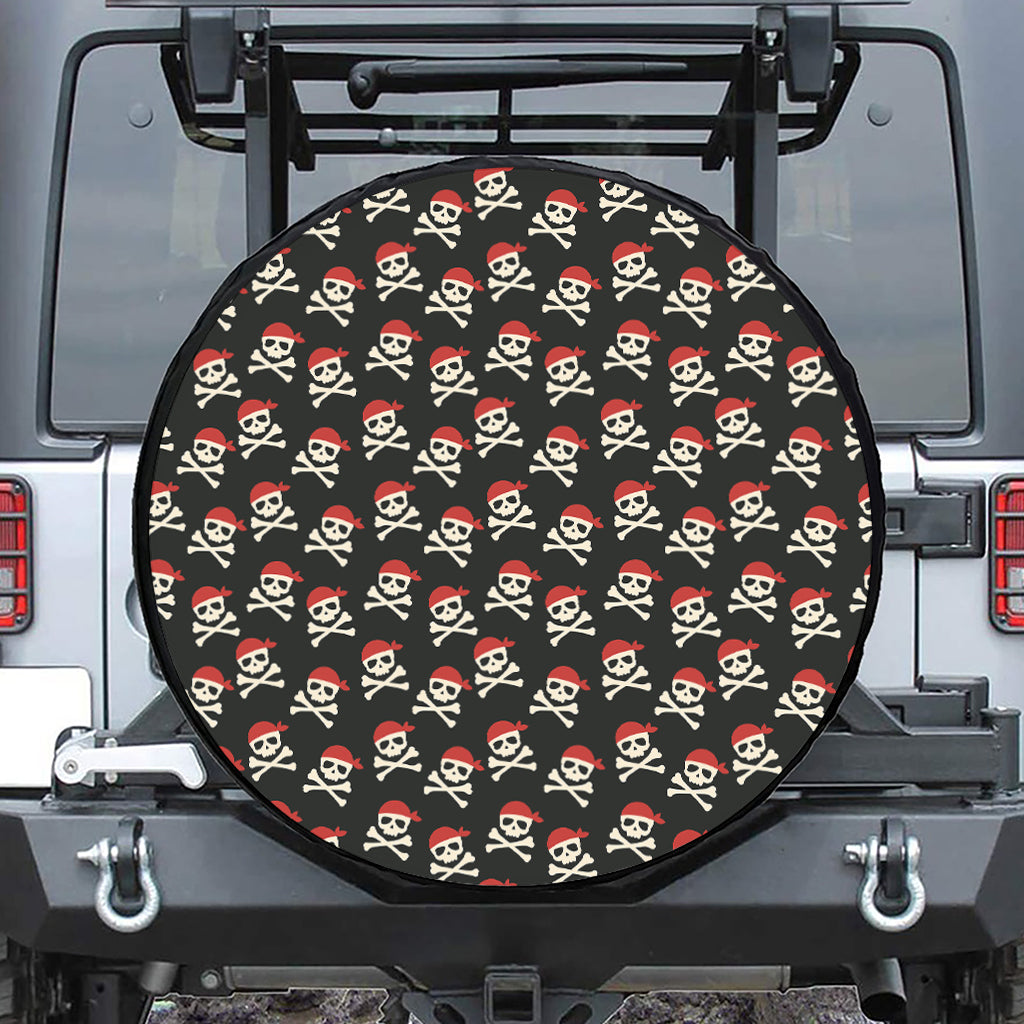 Pirate Skull Crossbones Pattern Print Tire Cover