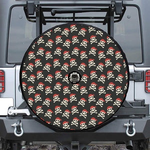 Pirate Skull Crossbones Pattern Print Tire Cover With Camera Hole