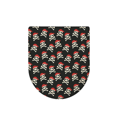 Pirate Skull Crossbones Pattern Print Toilet Lid Cover