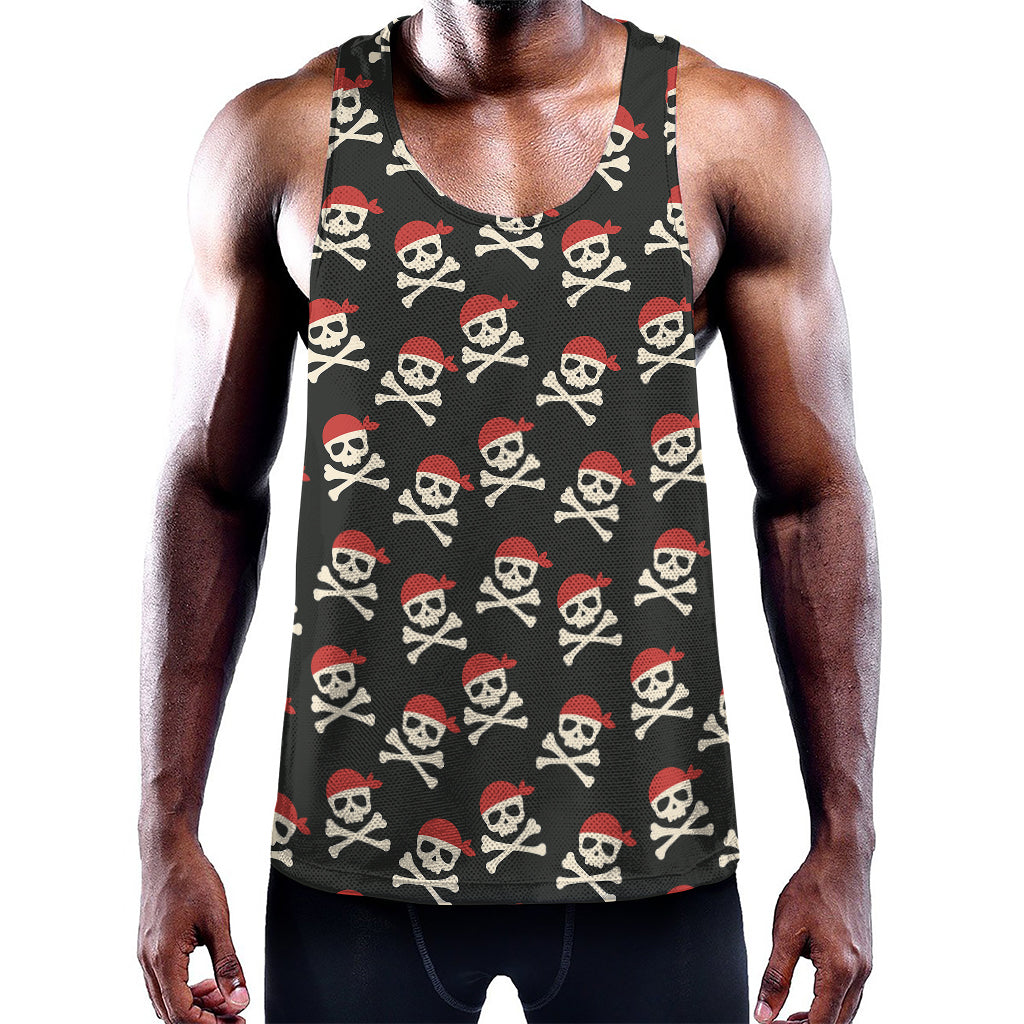 Pirate Skull Crossbones Pattern Print Training Tank Top