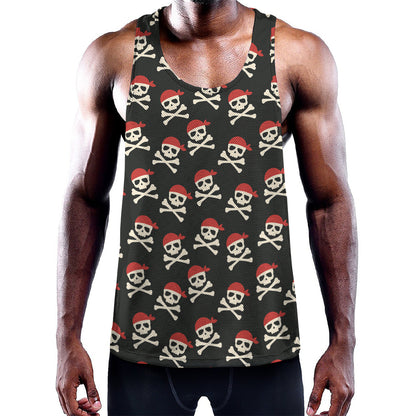 Pirate Skull Crossbones Pattern Print Training Tank Top