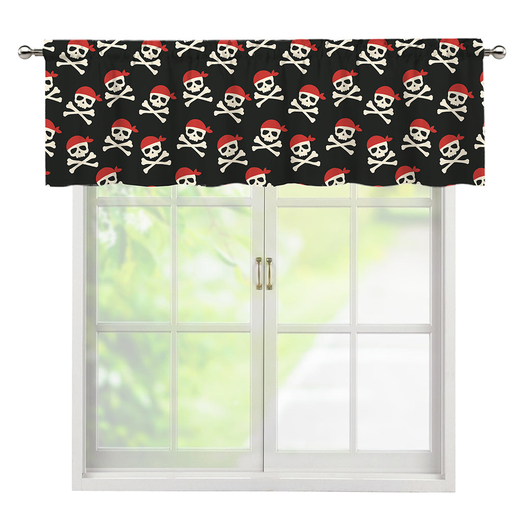 Pirate Skull Crossbones Pattern Print Window Valance