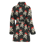 Pirate Skull Crossbones Pattern Print Women's Bathrobe