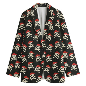 Pirate Skull Crossbones Pattern Print Women's Blazer