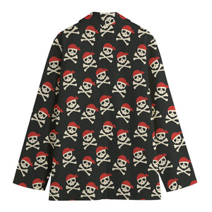 Pirate Skull Crossbones Pattern Print Women's Blazer