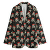 Pirate Skull Crossbones Pattern Print Women's Cotton Blazer