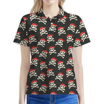 Pirate Skull Crossbones Pattern Print Women's Polo Shirt