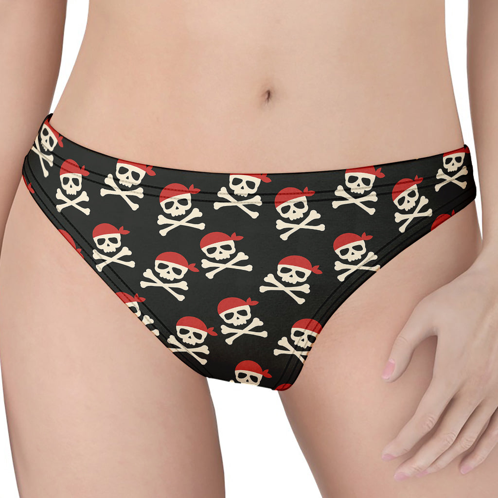 Pirate Skull Crossbones Pattern Print Women's Thong