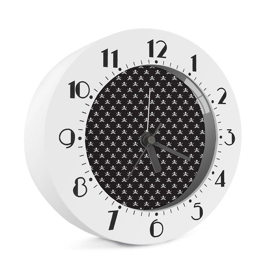 Pirate Skull Symbol Pattern Print Alarm Clock