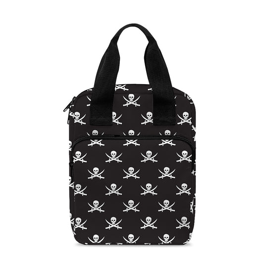Pirate Skull Symbol Pattern Print Bible Tote Bag