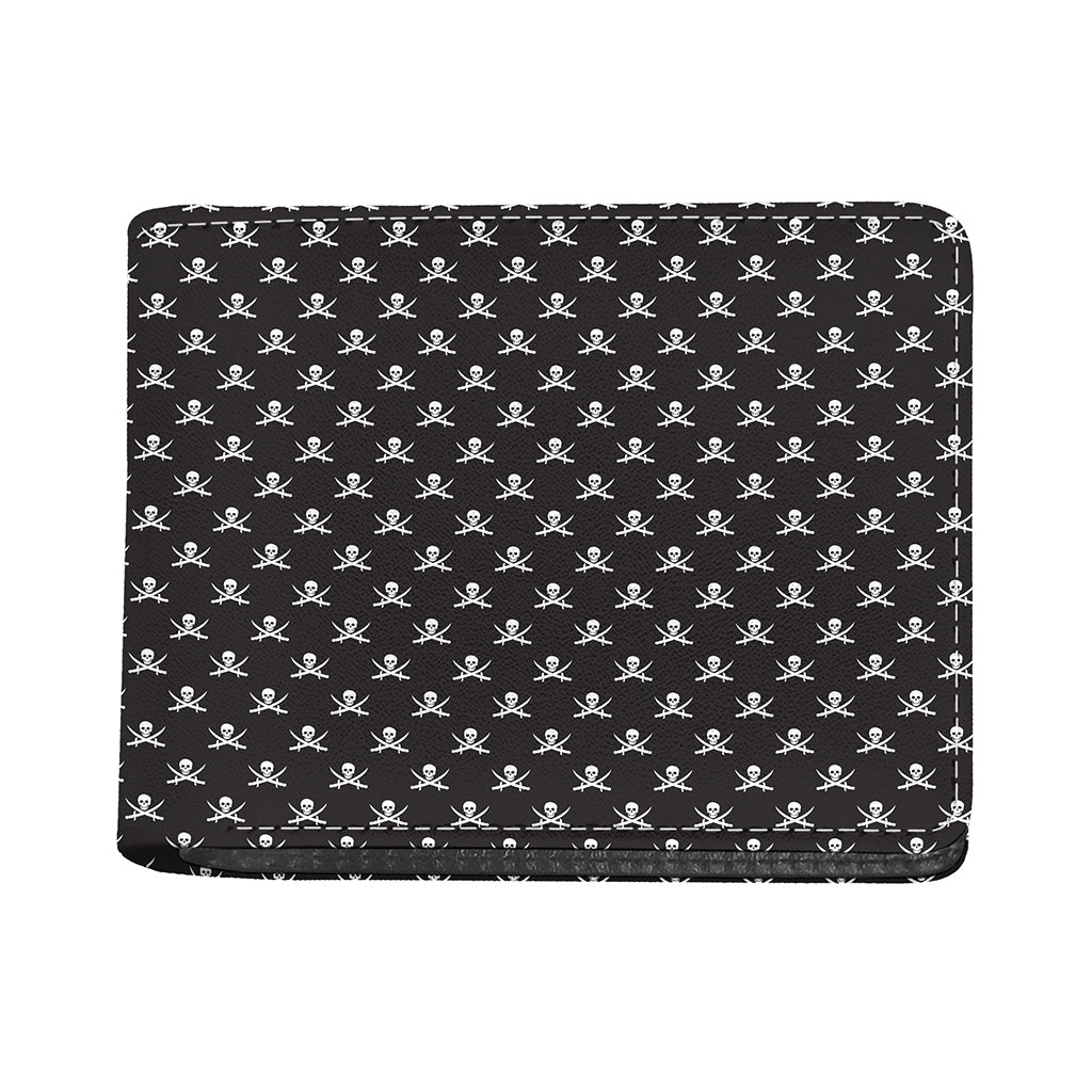 Pirate Skull Symbol Pattern Print Bifold Wallet
