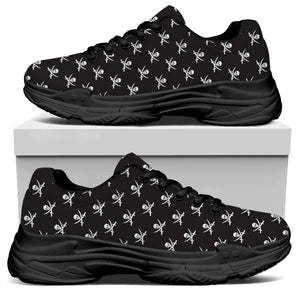 Pirate Skull Symbol Pattern Print Black Chunky Shoes