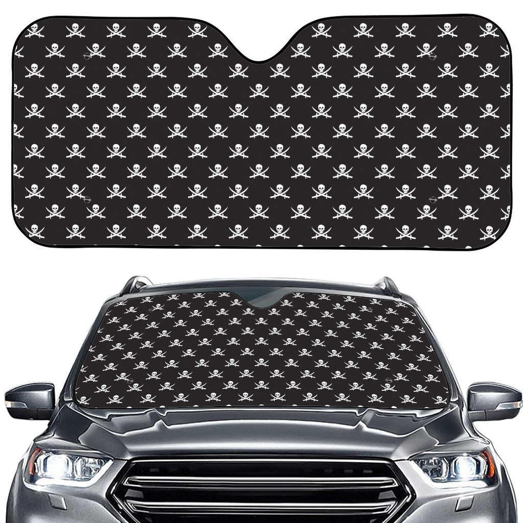 Pirate Skull Symbol Pattern Print Car Windshield Sun Shade