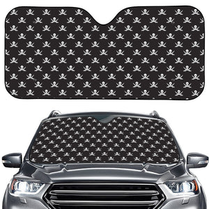 Pirate Skull Symbol Pattern Print Car Windshield Sun Shade