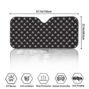 Pirate Skull Symbol Pattern Print Car Windshield Sun Shade