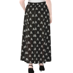 Pirate Skull Symbol Pattern Print Chiffon Maxi Skirt