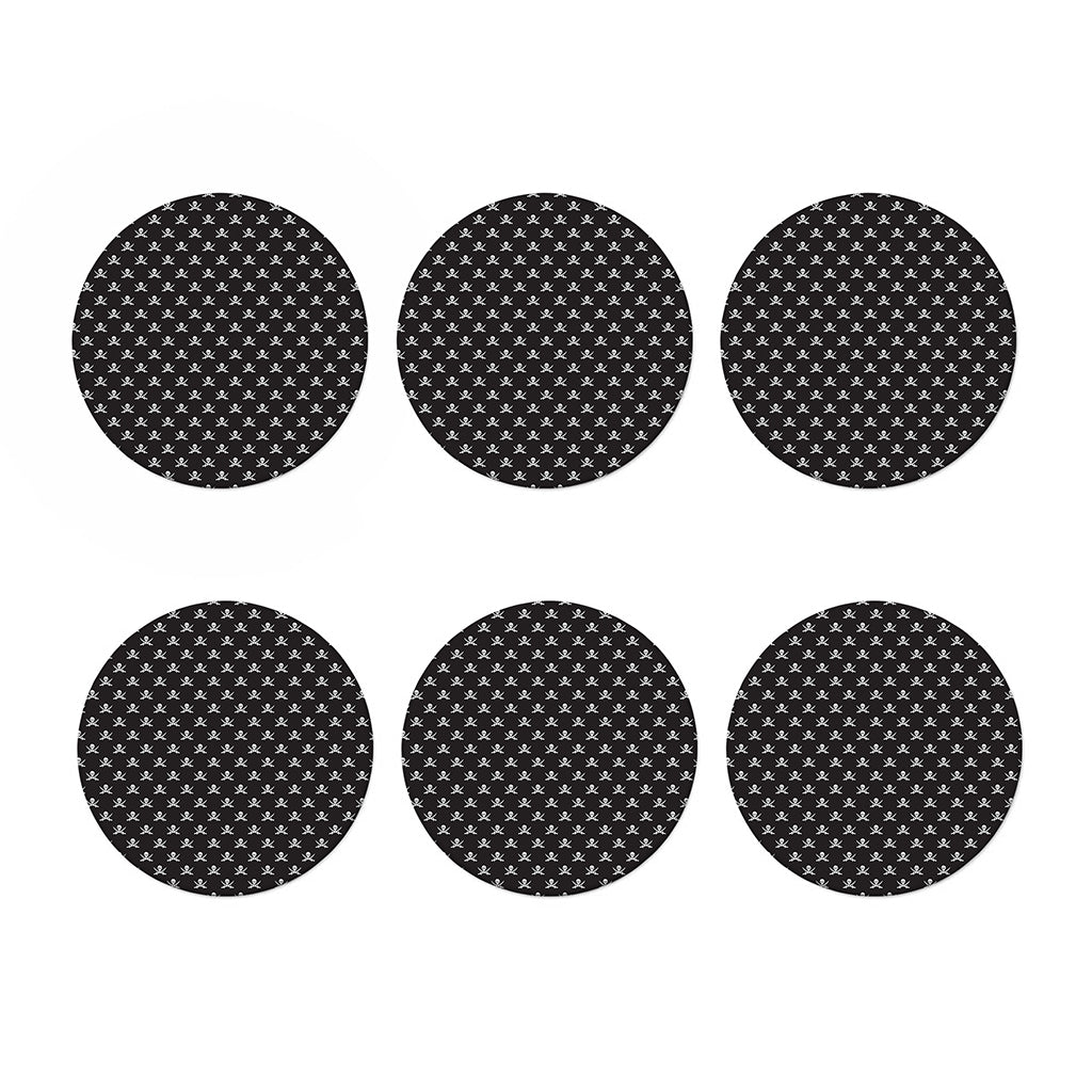 Pirate Skull Symbol Pattern Print Coaster Set