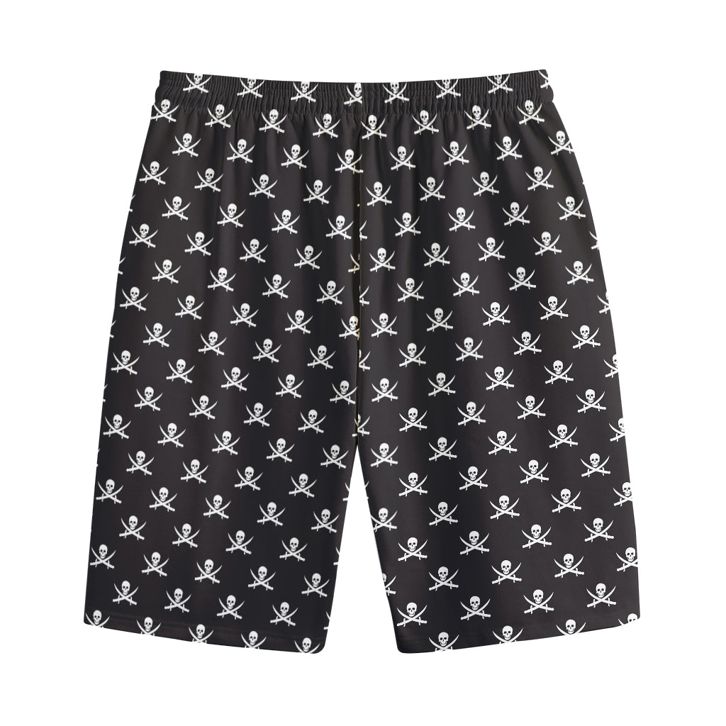 Pirate Skull Symbol Pattern Print Cotton Shorts