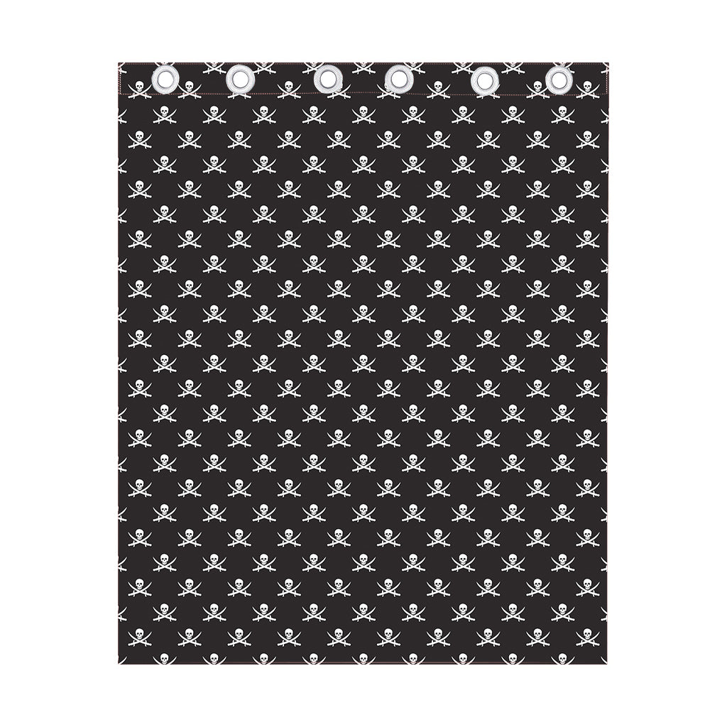 Pirate Skull Symbol Pattern Print Curtain