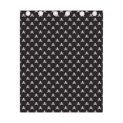Pirate Skull Symbol Pattern Print Curtain