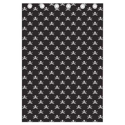 Pirate Skull Symbol Pattern Print Curtain