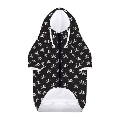 Pirate Skull Symbol Pattern Print Dog Zip Up Hoodie