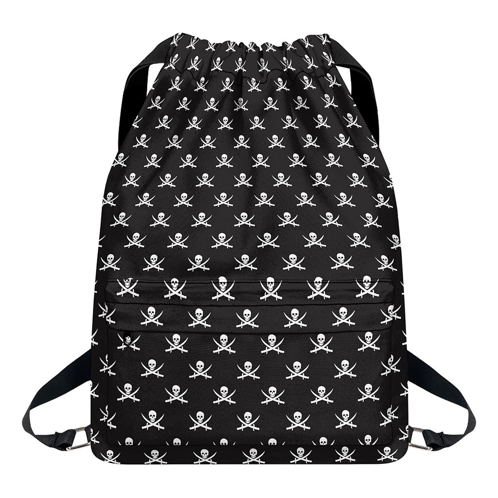 Pirate Skull Symbol Pattern Print Drawstring Backpack