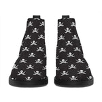 Pirate Skull Symbol Pattern Print Flat Ankle Boots