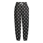 Pirate Skull Symbol Pattern Print Fleece Lined Knit Pants