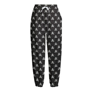 Pirate Skull Symbol Pattern Print Fleece Lined Knit Pants