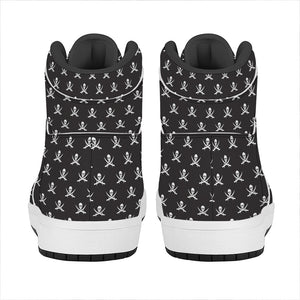 Pirate Skull Symbol Pattern Print High Top Leather Sneakers