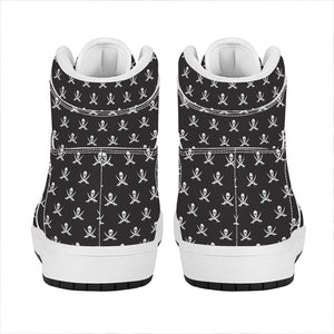 Pirate Skull Symbol Pattern Print High Top Leather Sneakers