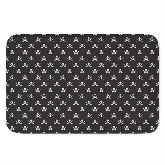 Pirate Skull Symbol Pattern Print Indoor Door Mat