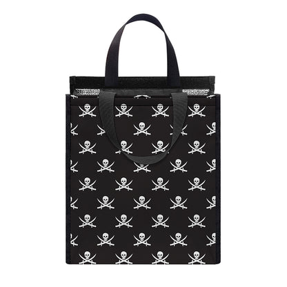Pirate Skull Symbol Pattern Print Insulated Lunch Tote