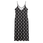 Pirate Skull Symbol Pattern Print Jersey Midi Cami Dress