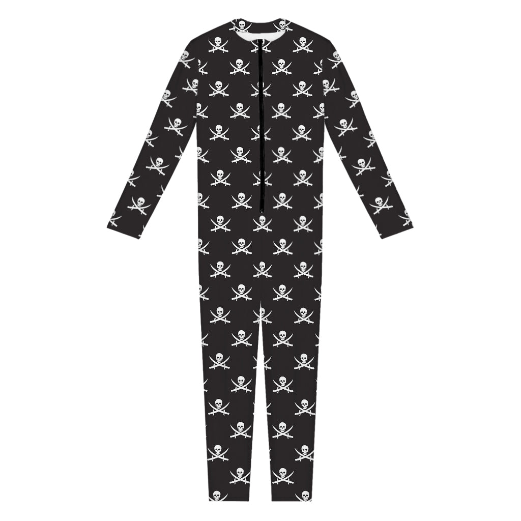 Pirate Skull Symbol Pattern Print Jumpsuit