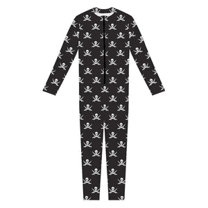 Pirate Skull Symbol Pattern Print Jumpsuit