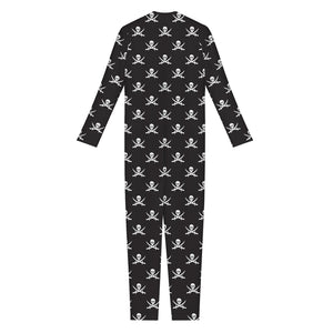 Pirate Skull Symbol Pattern Print Jumpsuit