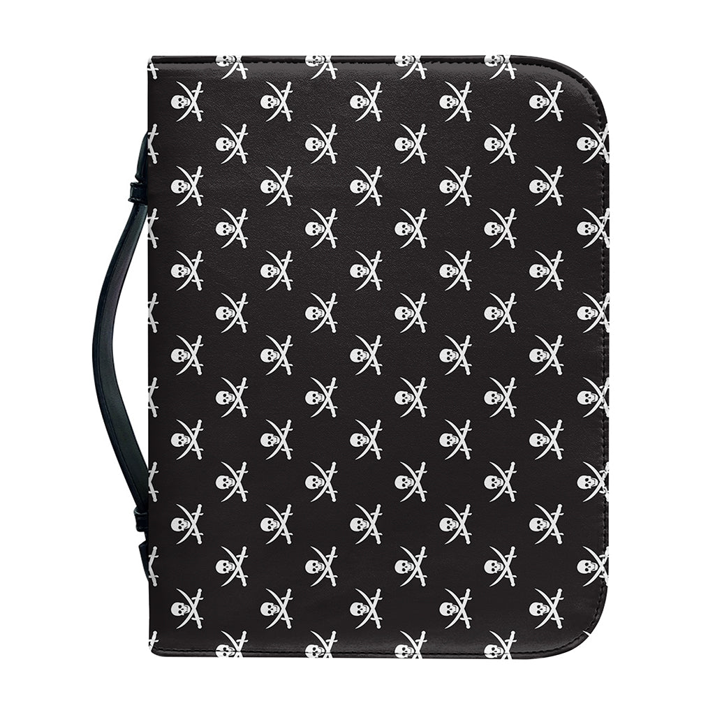 Pirate Skull Symbol Pattern Print Leather Bible Cover