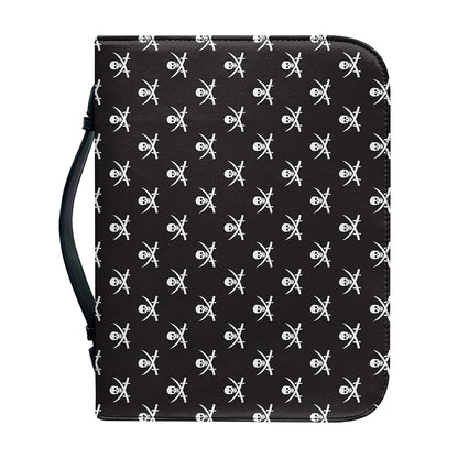 Pirate Skull Symbol Pattern Print Leather Bible Cover