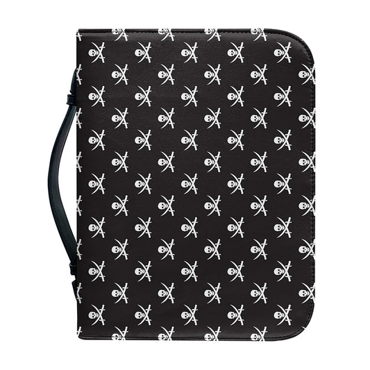 Pirate Skull Symbol Pattern Print Leather Bible Cover